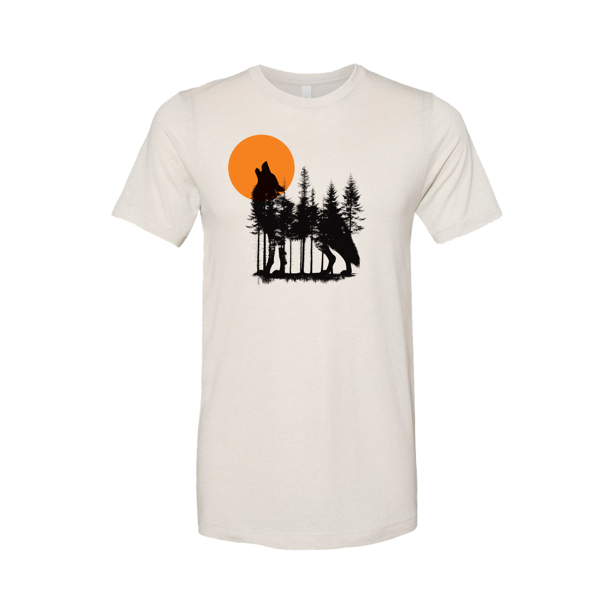 Vintage White Timbered Wolf Tee