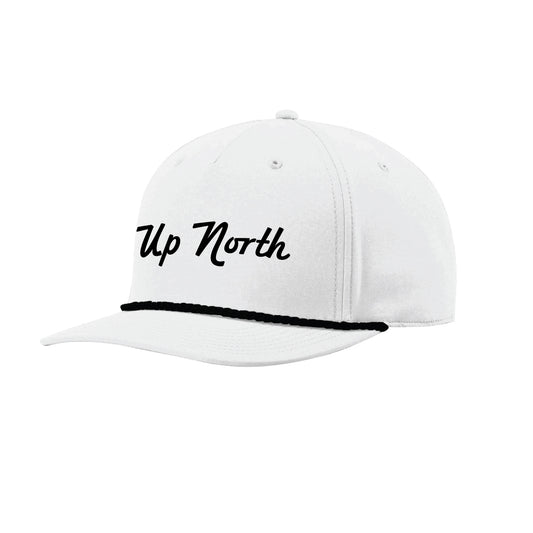 White Up North Script Snapback