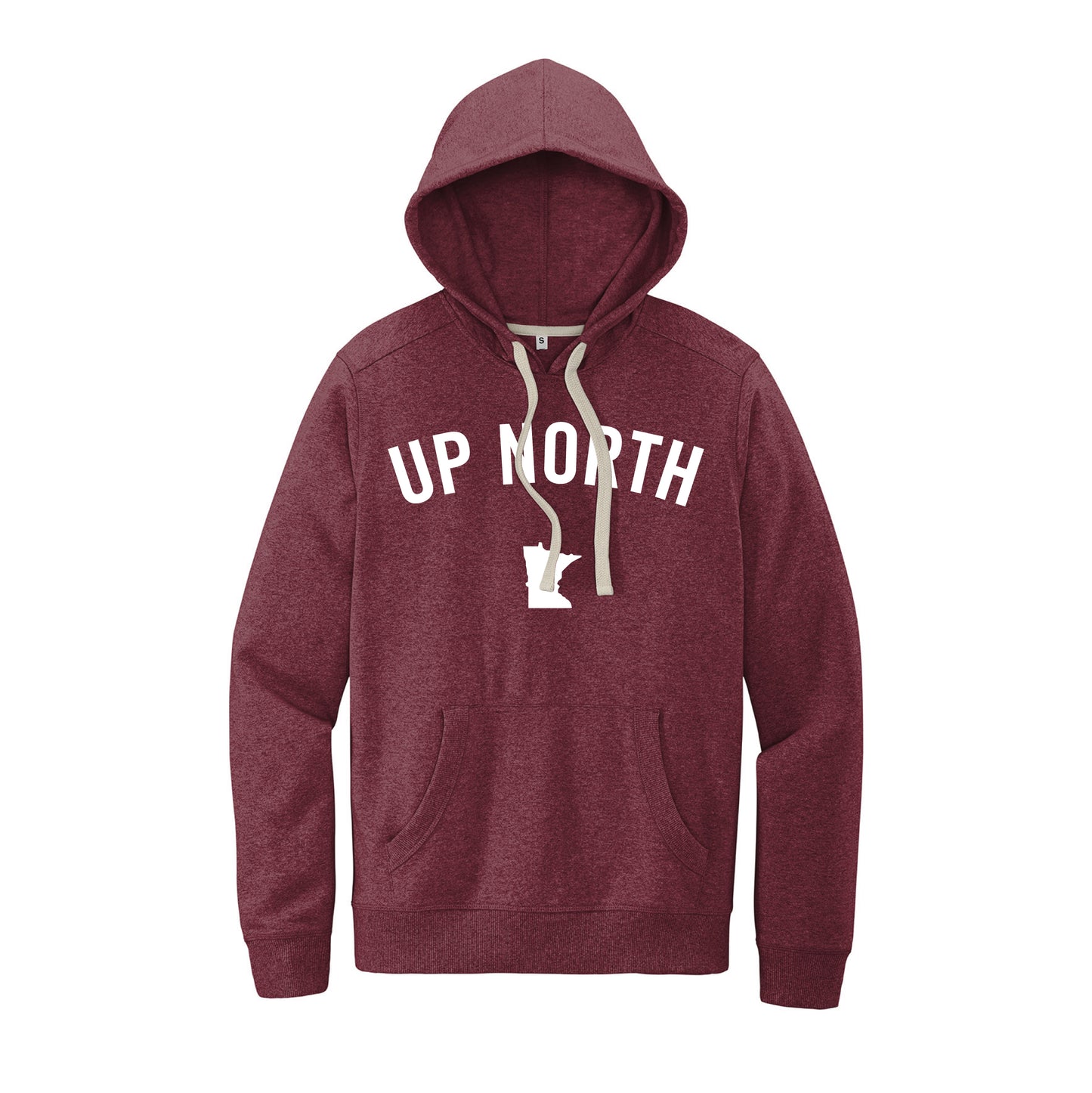 Maroon Up North MN Felt Hoodie