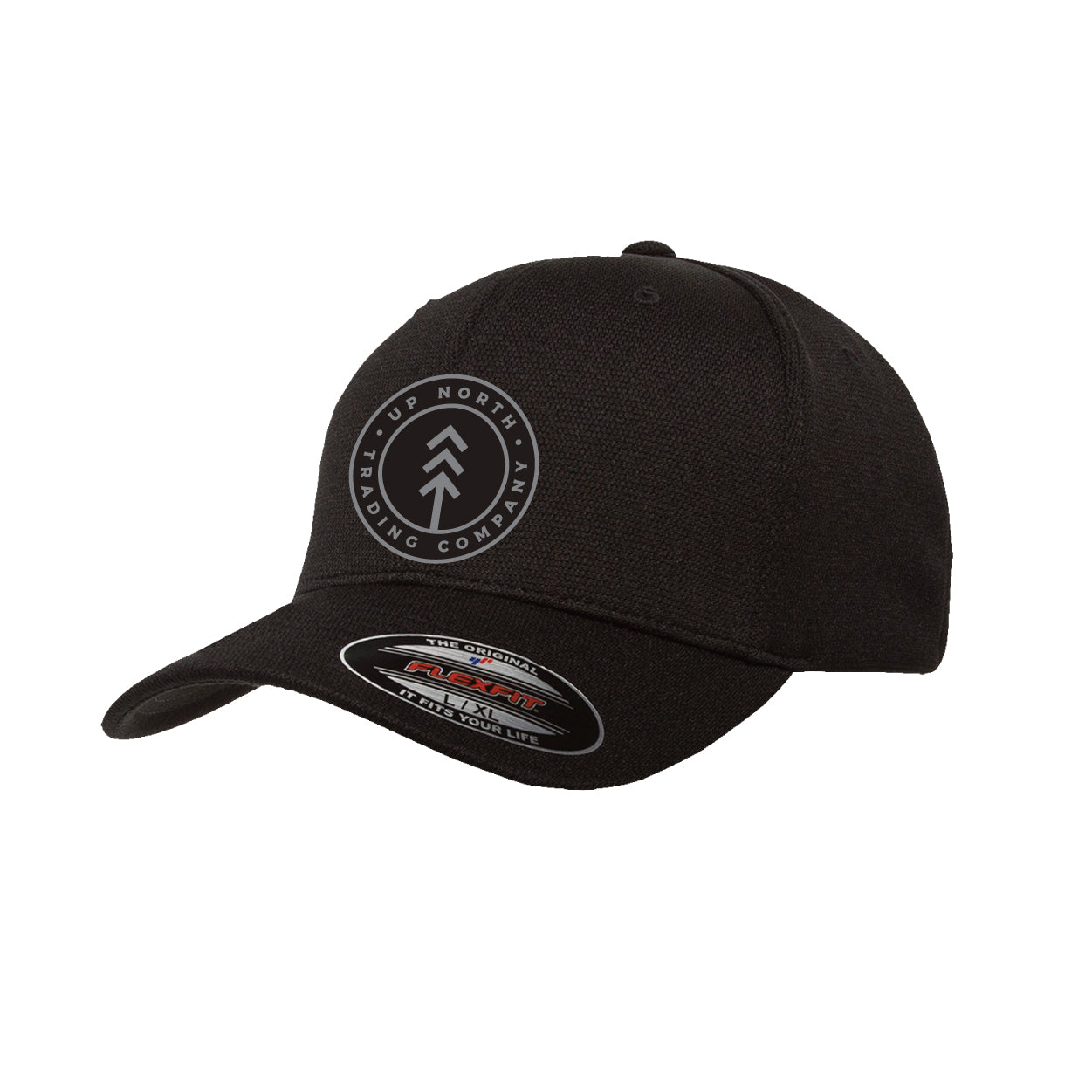Black/Charcoal Round Lake Patch Flexfit