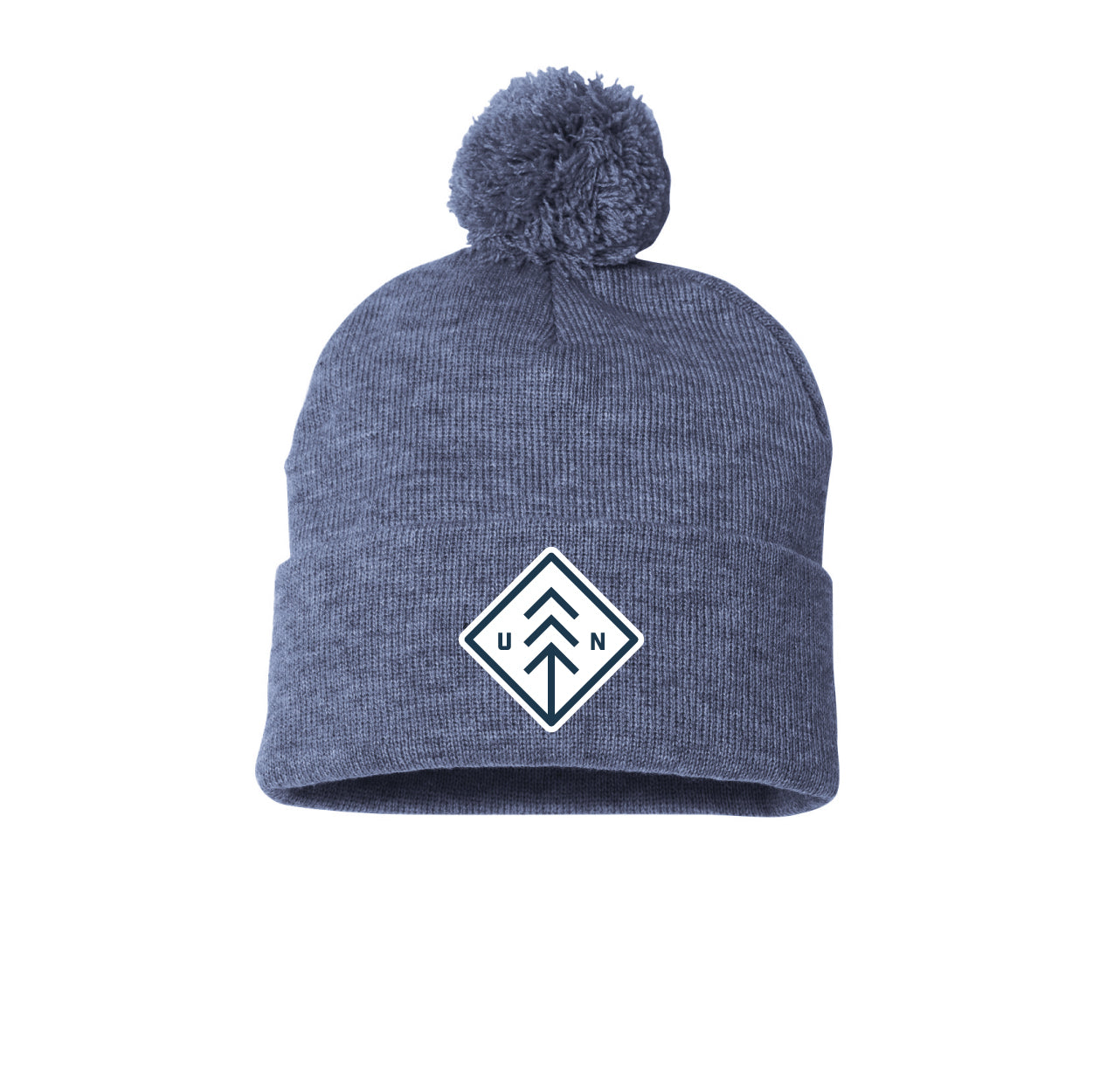 Blue Heather Pom Beanie