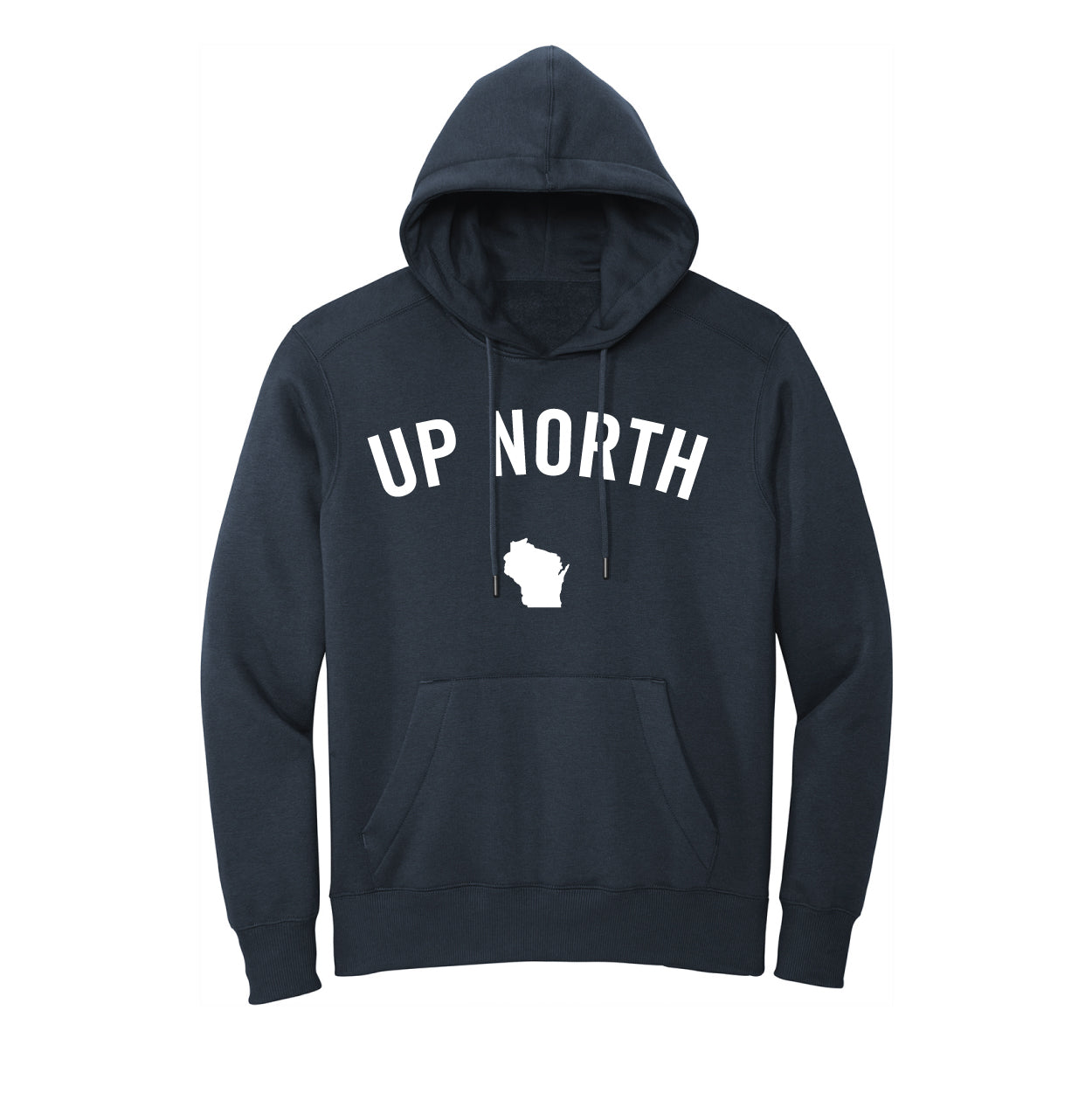 Navy Up North WI Felt Hoodie