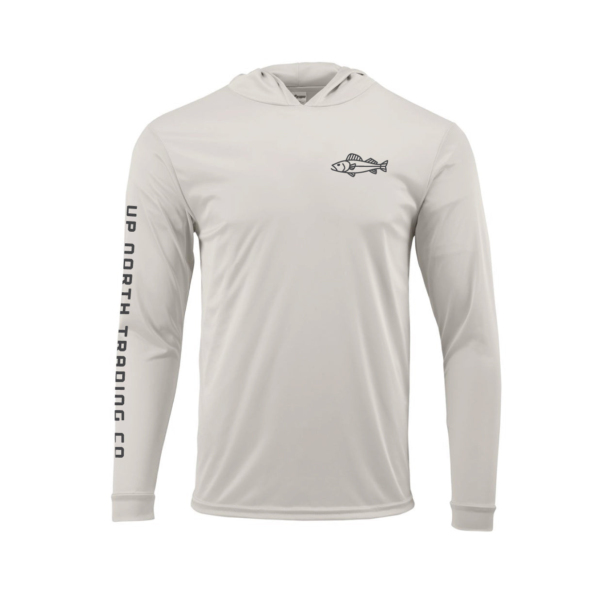 Sandy Tan Walleye Long Sleeve Hooded Performance Tee