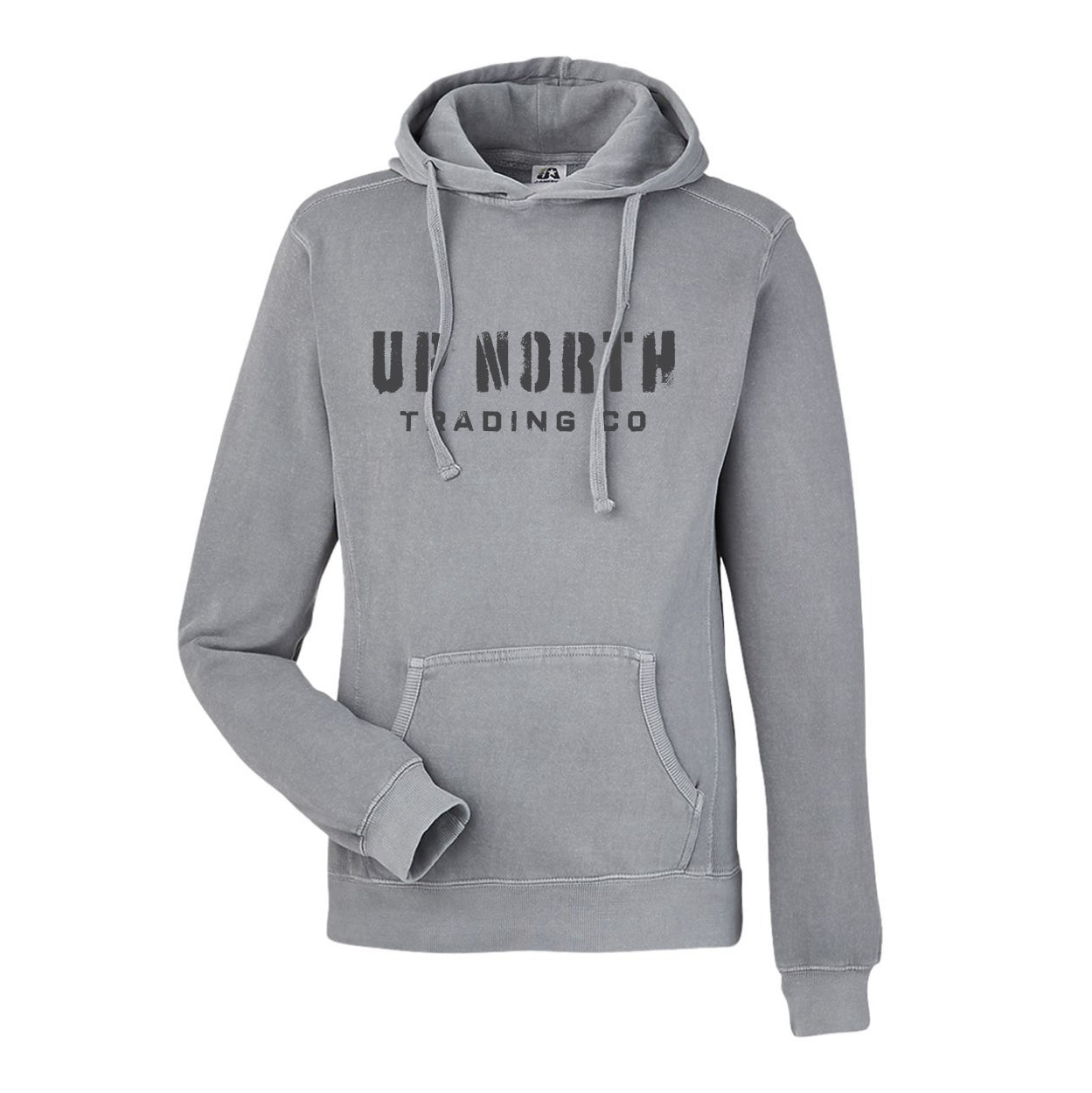 Storm Grey Weathered Text Hoodie