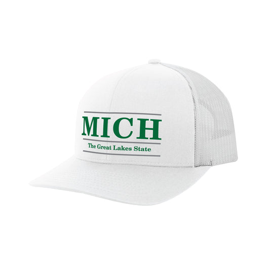 White Between the Lines MICH Snapback