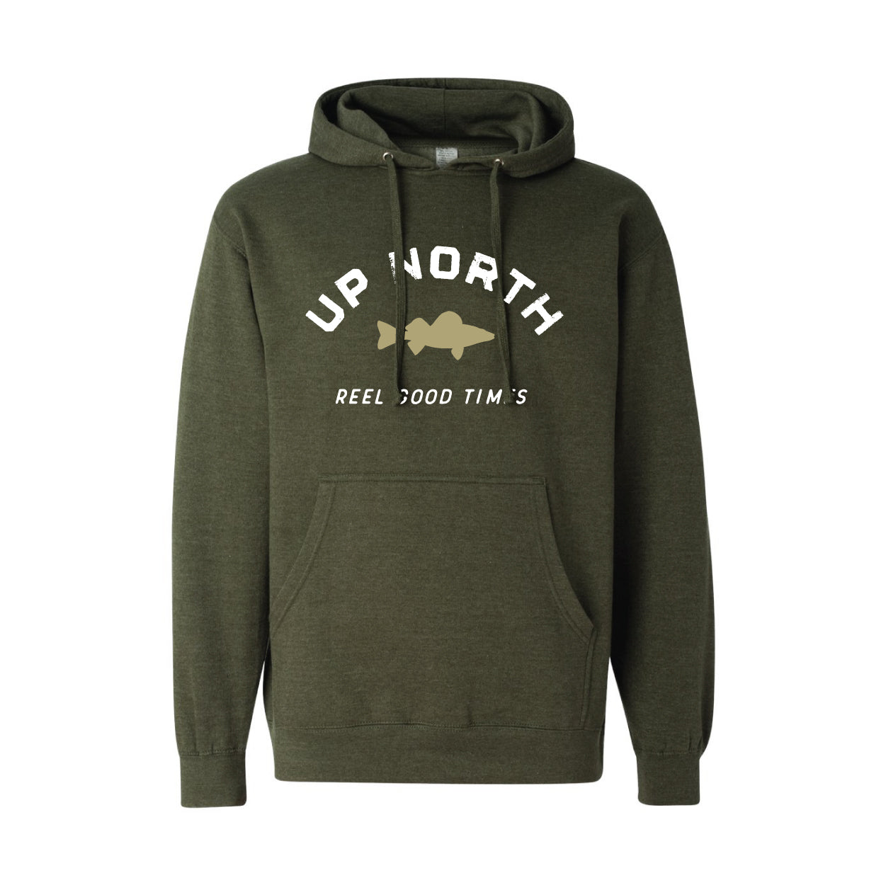 Military Green Reel Good Time Walleye Hoodie